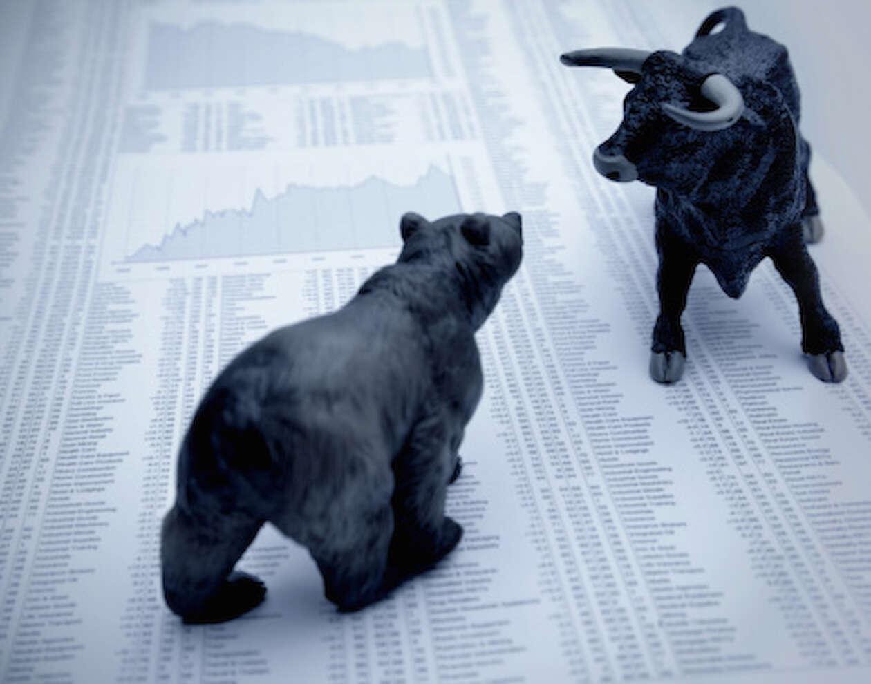 Bär und Stier auf Aktienkursen
